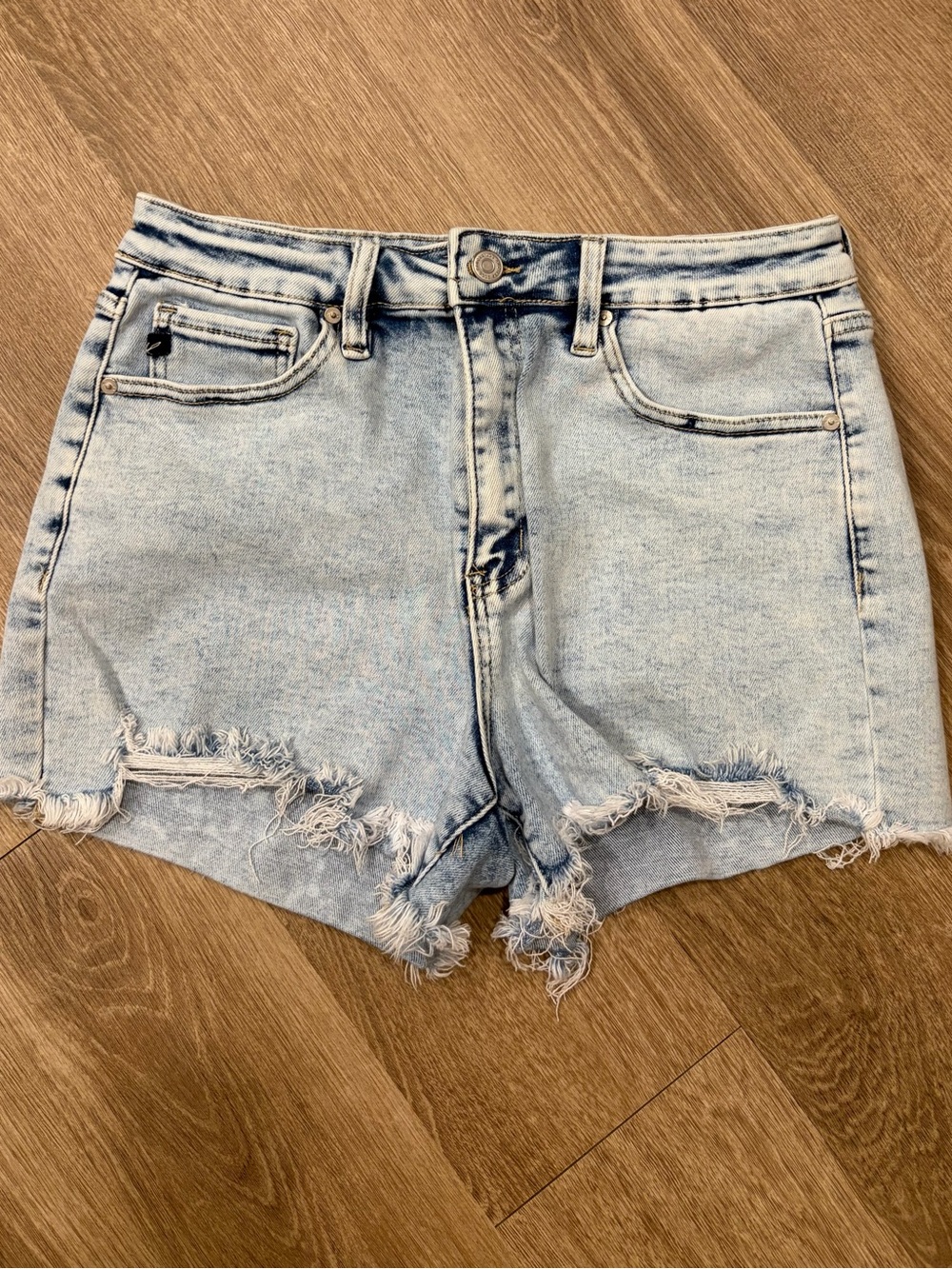 KanCan Light Blue Distressed High-Rise Denim Shorts I Size 29